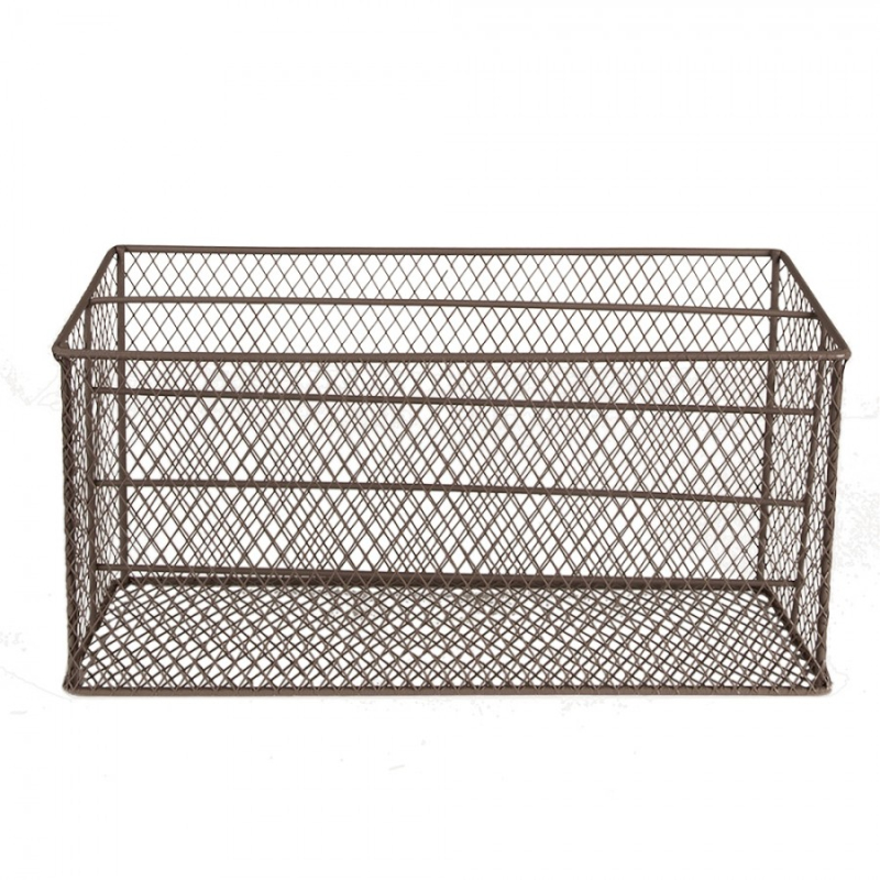 Doplňky a dekorace - Hnědý drátěný držák na časopisy Filaire – 33x12x15/17 cm