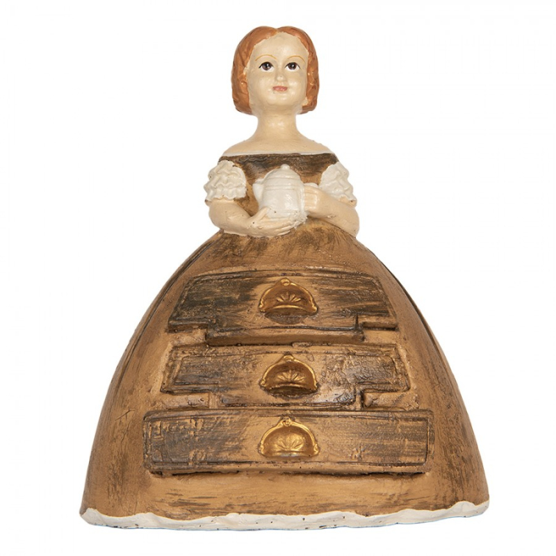 Koupelna a ložnice - Dekorace / šperkovnice ve vintage stylu šlechtična s širokou sukní a šuplíčky – 16x11x20 cm