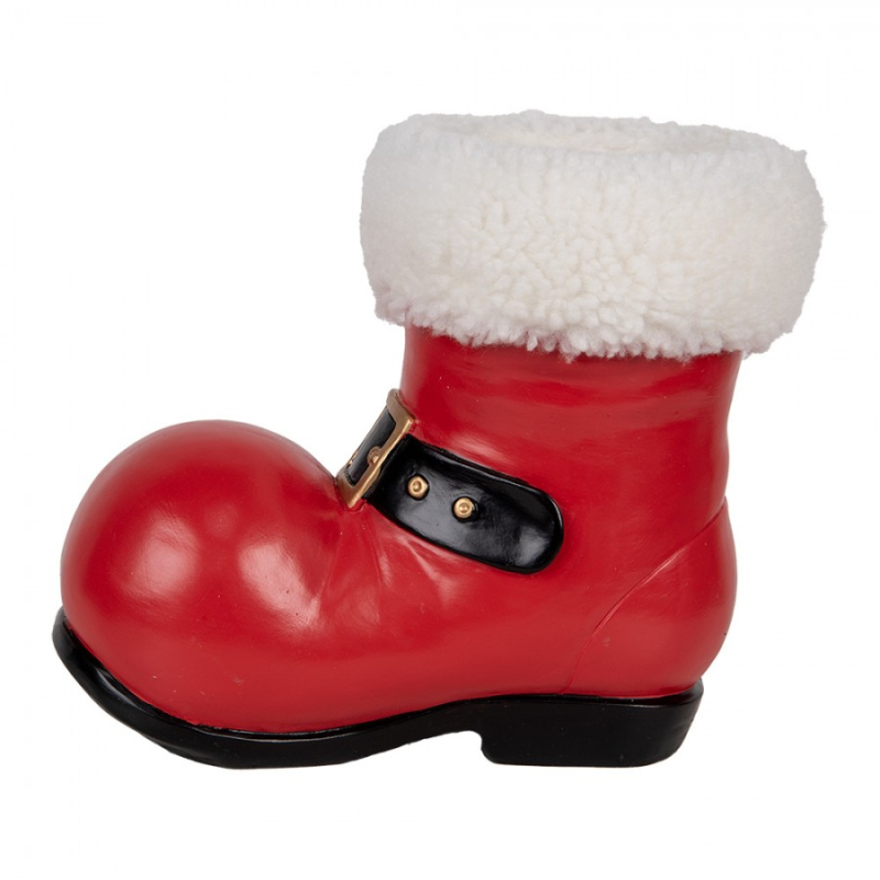 Doplňky a dekorace - Červená vánoční dekorace bota Santa Clause – 26x15x21 cm