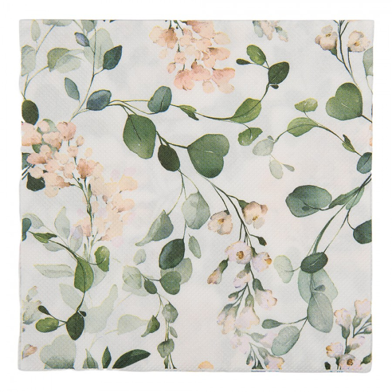 Textil - Papírové ubrousky s motivem rozkvětlých větviček – 33x33 cm / 20 ks