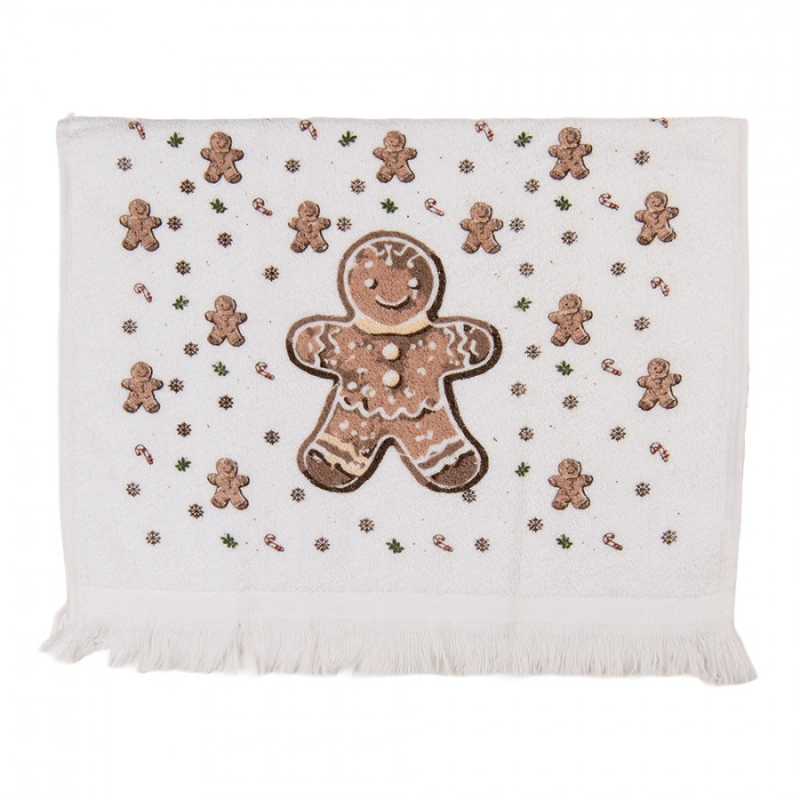 Textil - Kuchyňský ručník / ručník pro hosty s vánočními perníčky Classic Gingerbread Magic – 40x66 cm