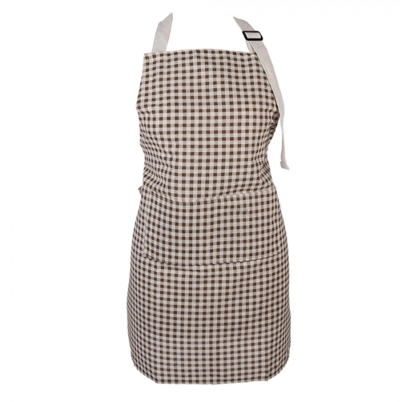Textil - Hnědá kuchyňská zástěra kanafasová Kaan – 69x68 cm