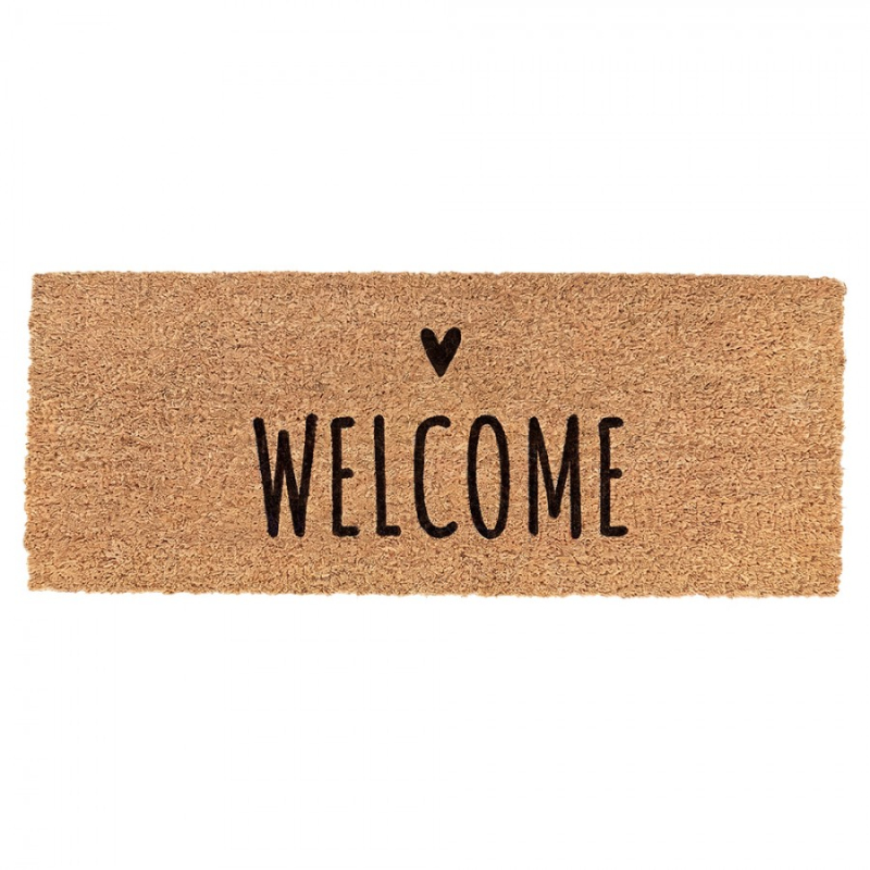 Doplňky a dekorace - Podlouhlá kokosová rohožka Welcome Heart – 75x22x2 cm