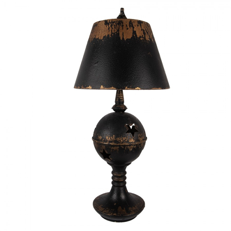 Osvětlení - Černá kovová stolní lampa – 35x78 cm
