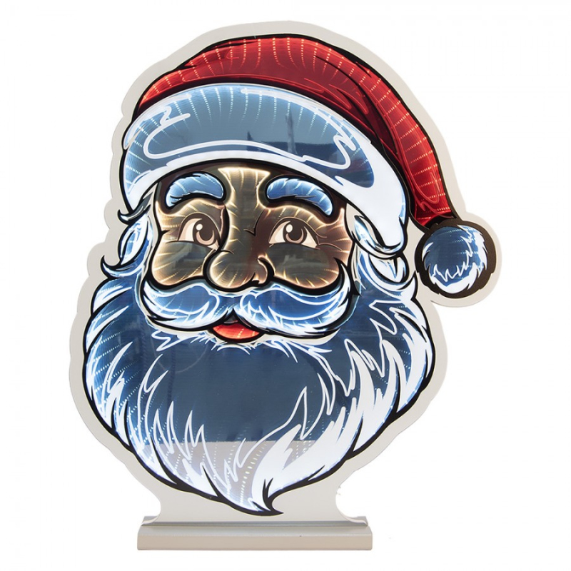 Osvětlení - Červená plastová vánoční infinity lampa Santa Claus – 48x8x57 cm