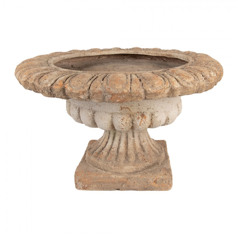 Doplňky a dekorace - Hnědý keramický obal na květináč – 61x35 cm