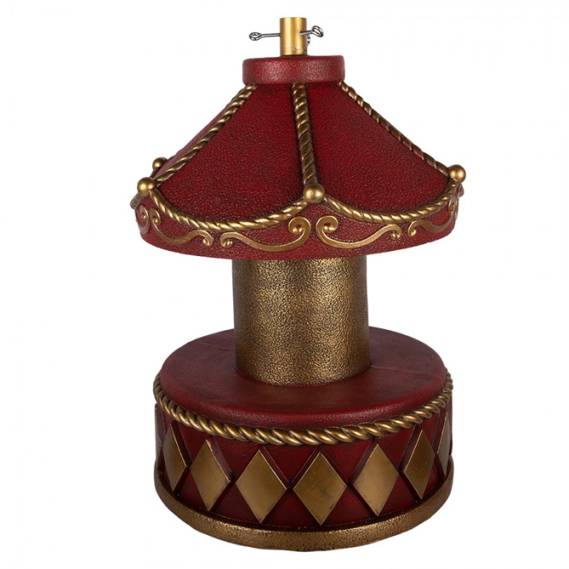 Doplňky a dekorace - Červený keramický stojan pod vánoční stromeček kolotoč – 52x73 cm