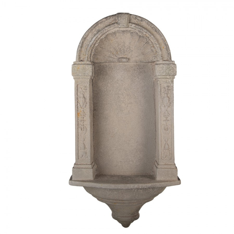 Doplňky a dekorace - Šedý keramický nástěnný svícen – 39x13x78 cm