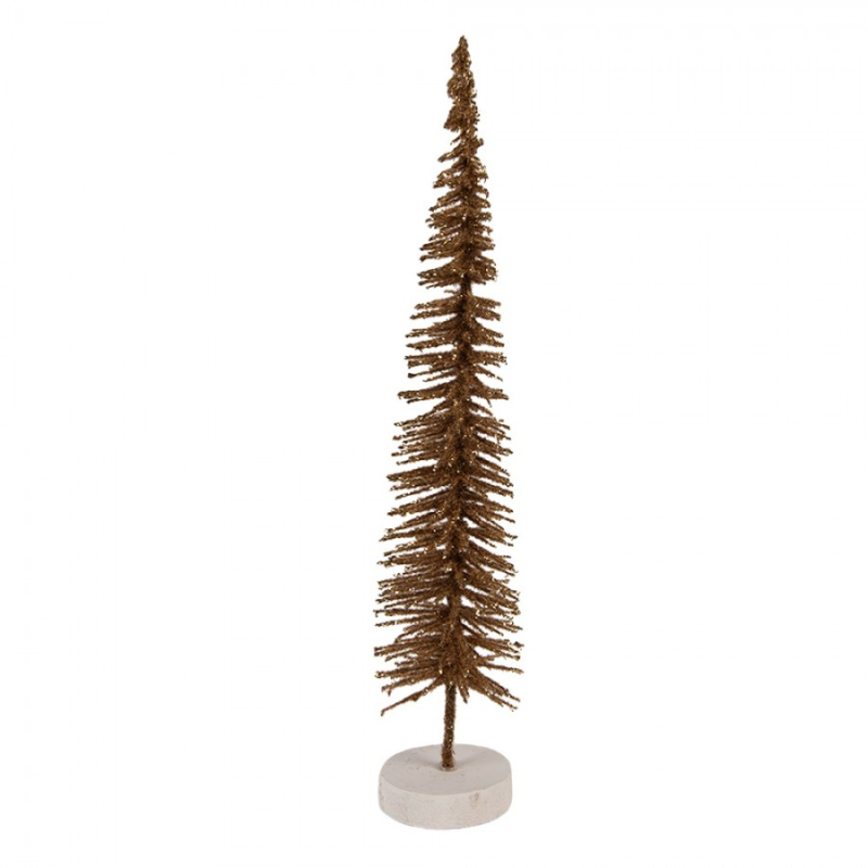 Doplňky a dekorace - Hnědá dřevěná vánoční dekorace stromeček – 6x30 cm
