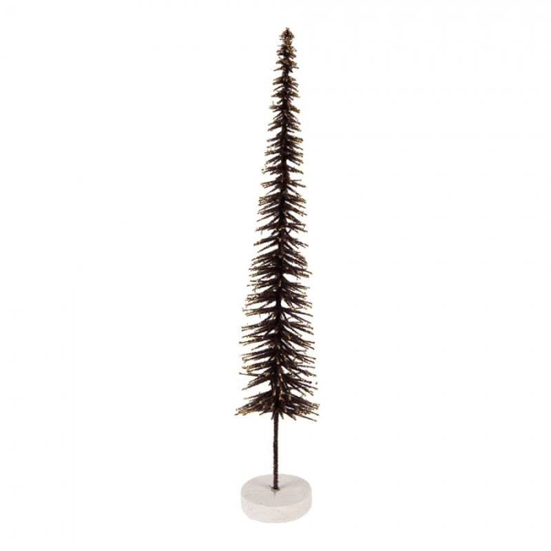 Doplňky a dekorace - Hnědá dřevěná vánoční dekorace stromeček – 8x40 cm_1