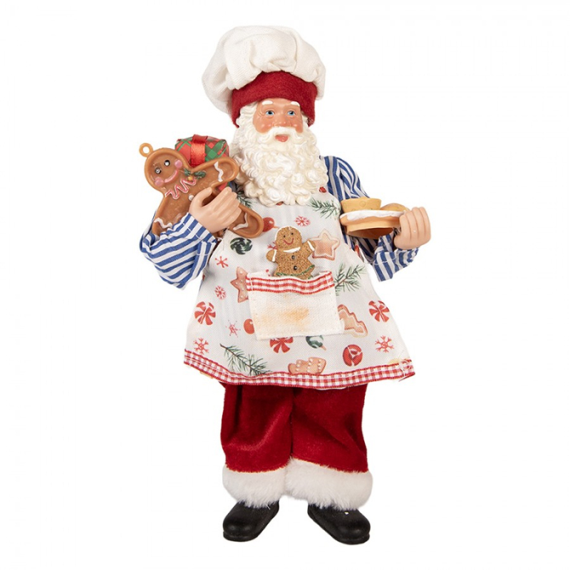 Doplňky a dekorace - Červená plastová vánoční dekorace Santa Claus – 15x10x26 cm