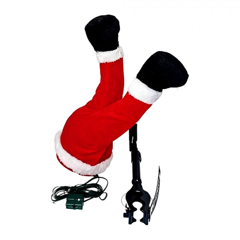 Doplňky a dekorace - Červená plastová vánoční dekorace nohy Santa Clause