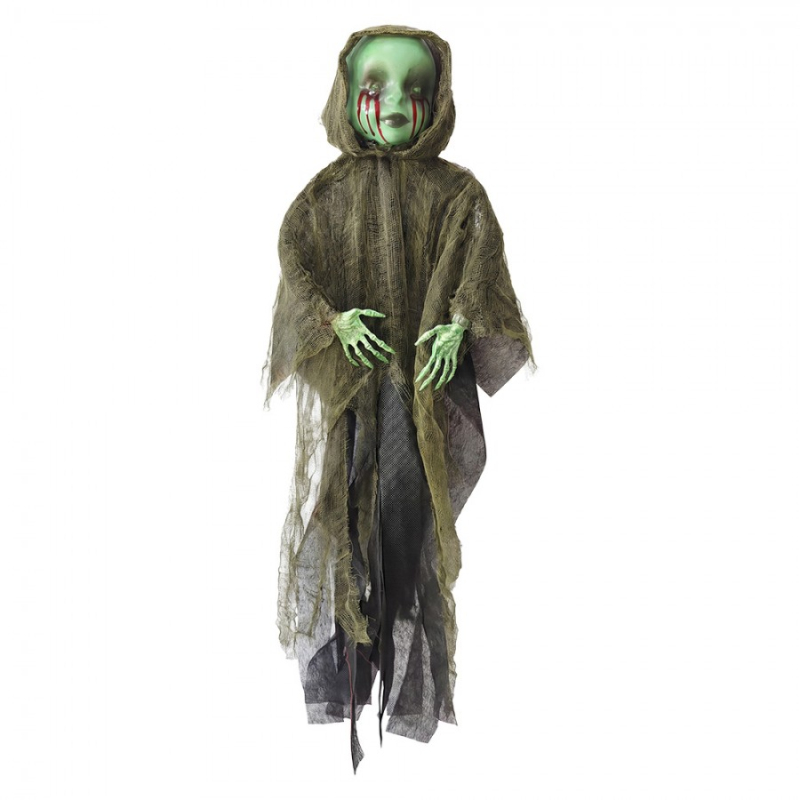 Doplňky a dekorace - Zelená plastová halloweenská dekorace_1