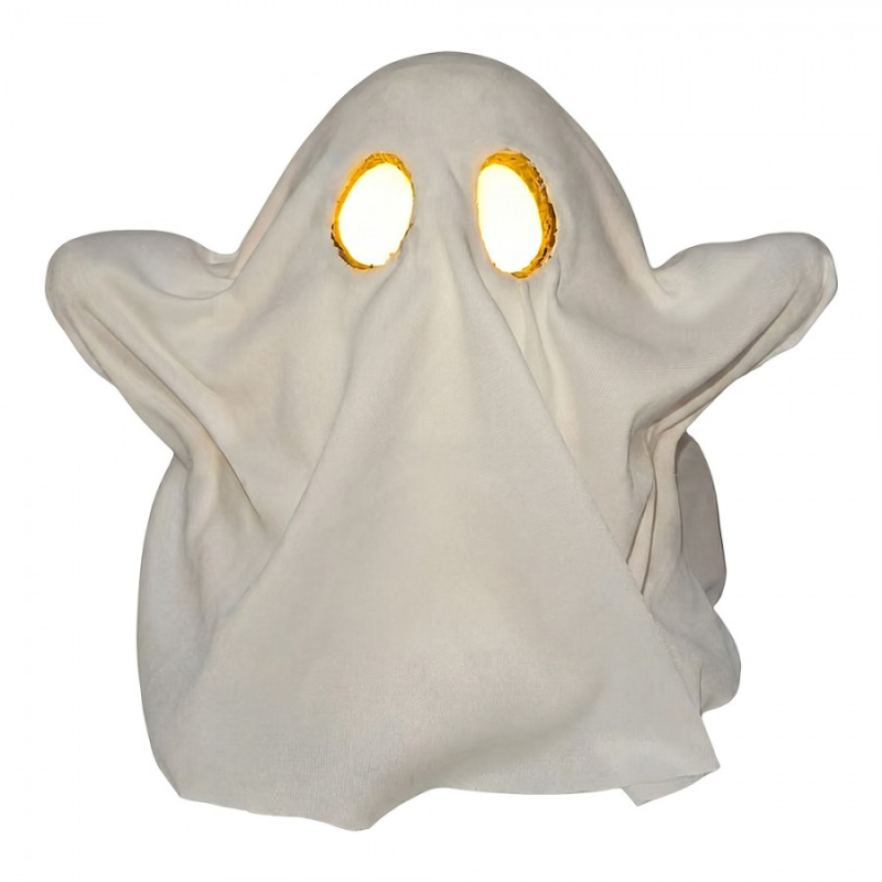 Doplňky a dekorace - Bílá plastová halloweenská dekorace duch_2