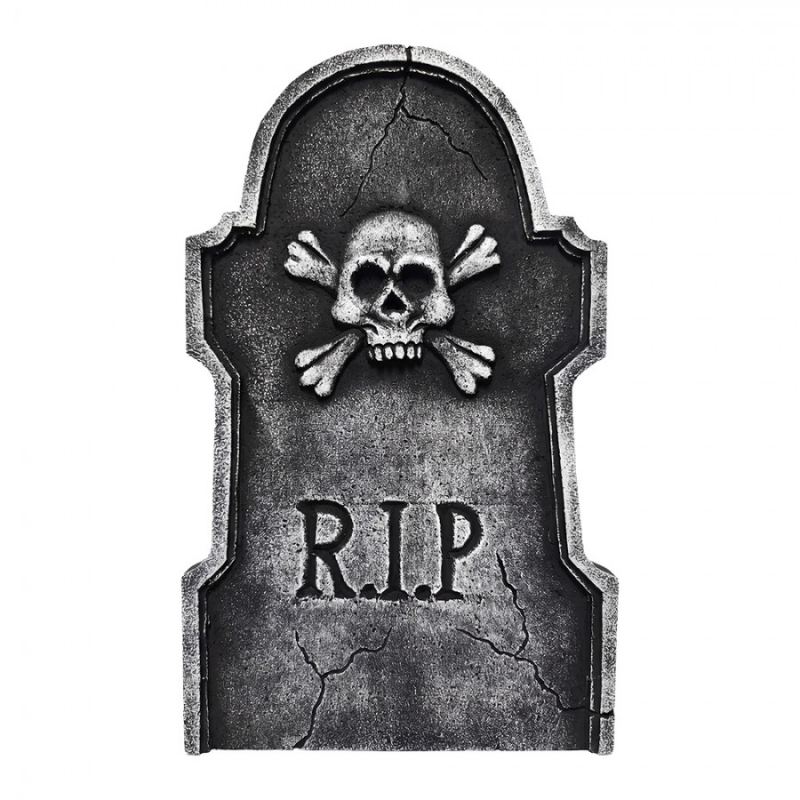 Doplňky a dekorace - Šedá plastová halloweenská dekorace_4