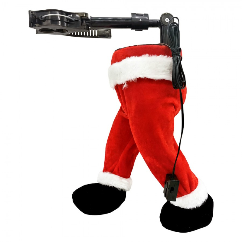 Doplňky a dekorace - Červená plastová vánoční dekorace nohy Santa Clause_3