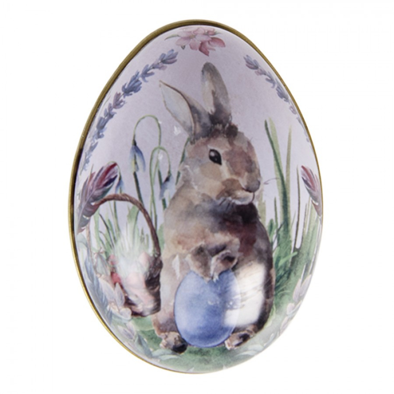 Doplňky a dekorace - Šedá kovová dekorativní figurka vejce – 5x6x4 cm