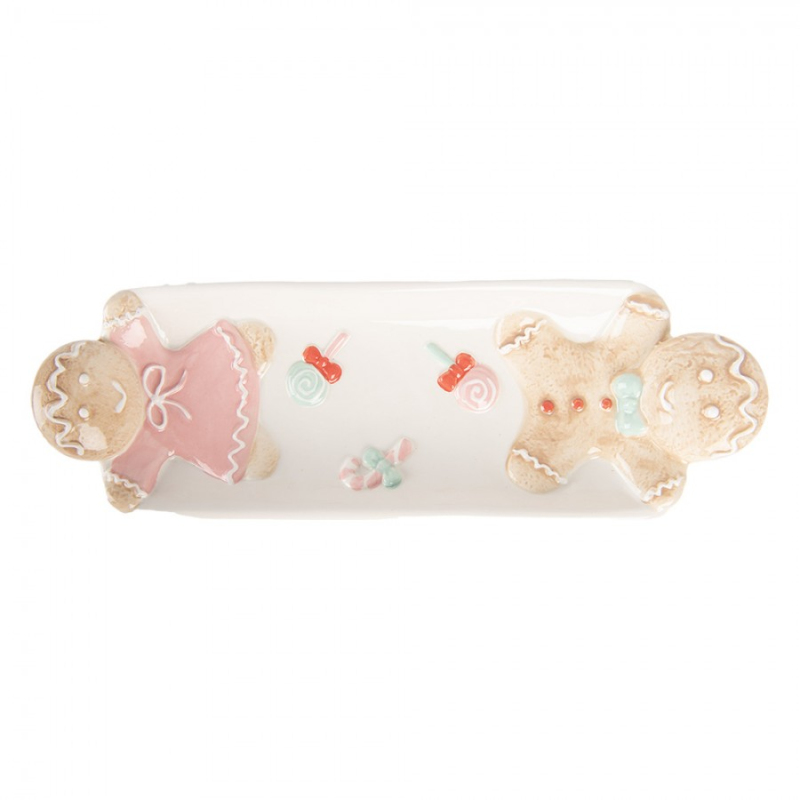 Kuchyně - Bílá keramická dekorativní miska – 30x10x5 cm