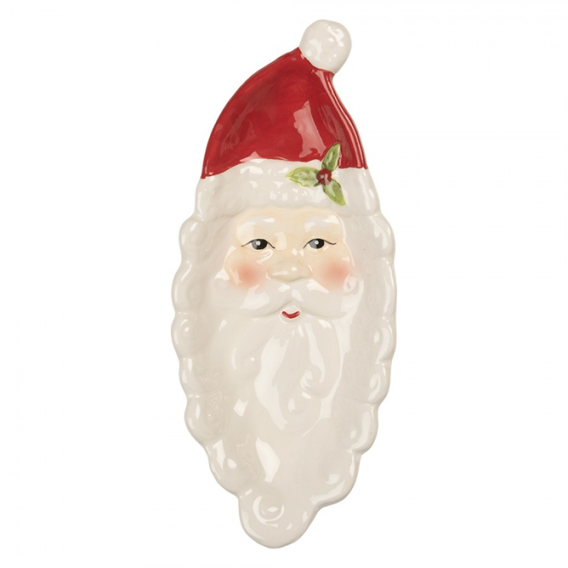 Kuchyně - Bílá keramická dekorativní miska Santa Claus – 11x25x3 cm