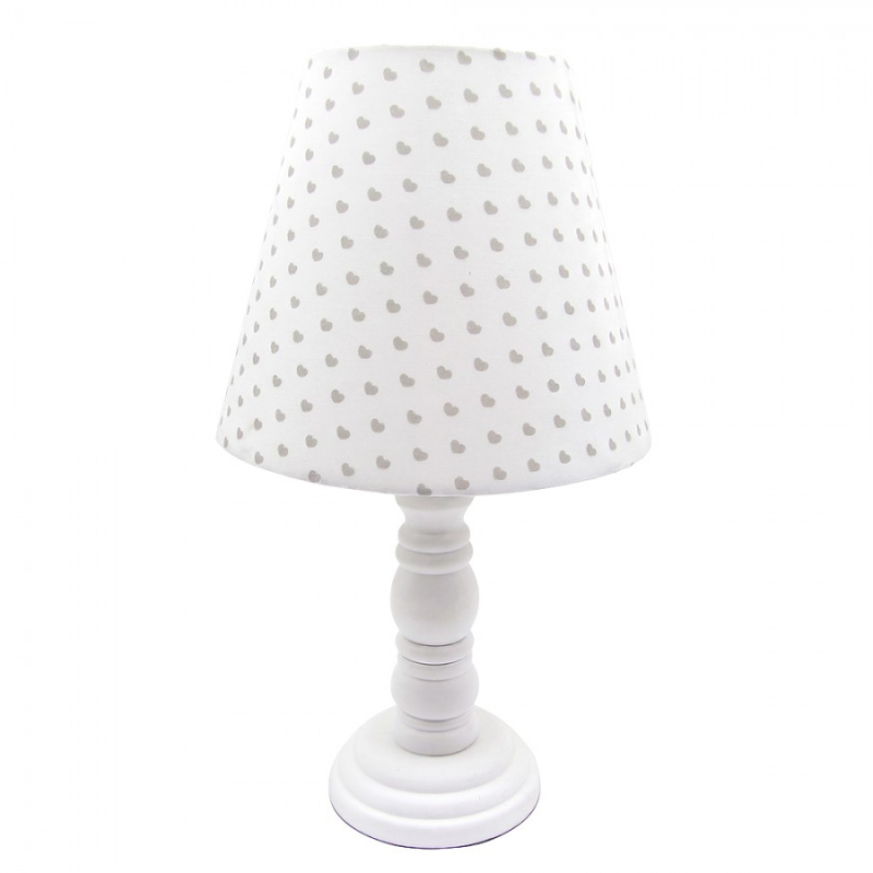 Osvětlení - Bílá dřevěná stolní lampa_1