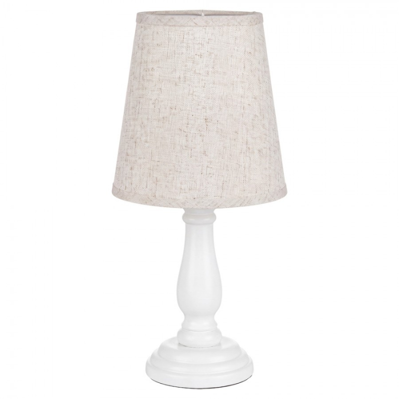 Osvětlení - Bílá dřevěná stolní lampa_2