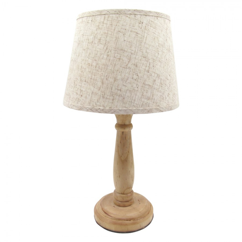 Osvětlení - Hnědá dřevěná stolní lampa_5