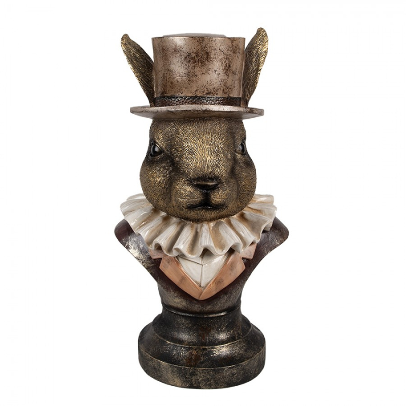 Doplňky a dekorace - Polyresinová figurka králík zlatá – 35 cm