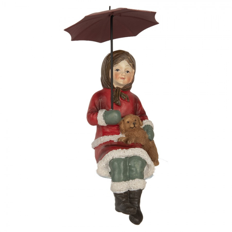 Doplňky a dekorace - Červená plastová dekorativní figurka dítě – 10x7x19 cm