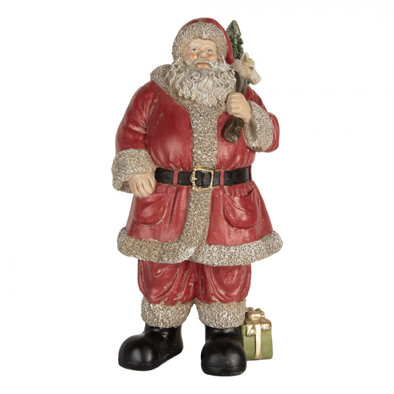 Doplňky a dekorace - Červená plastová dekorativní figurka Santa Claus – 21x19x40 cm