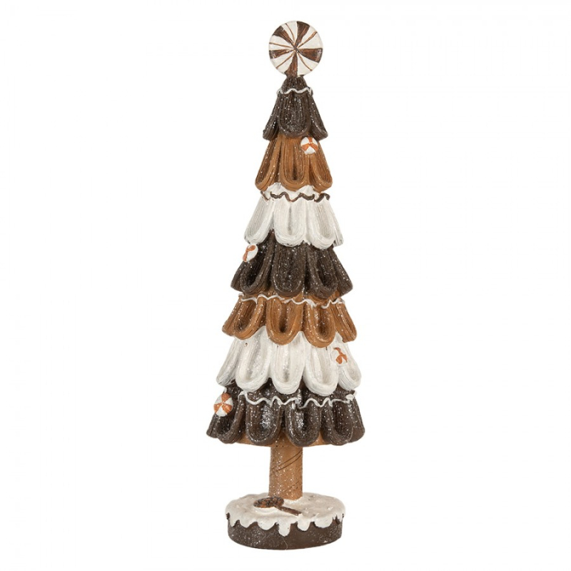 Doplňky a dekorace - Hnědá plastová vánoční dekorace stromeček – 12x39 cm