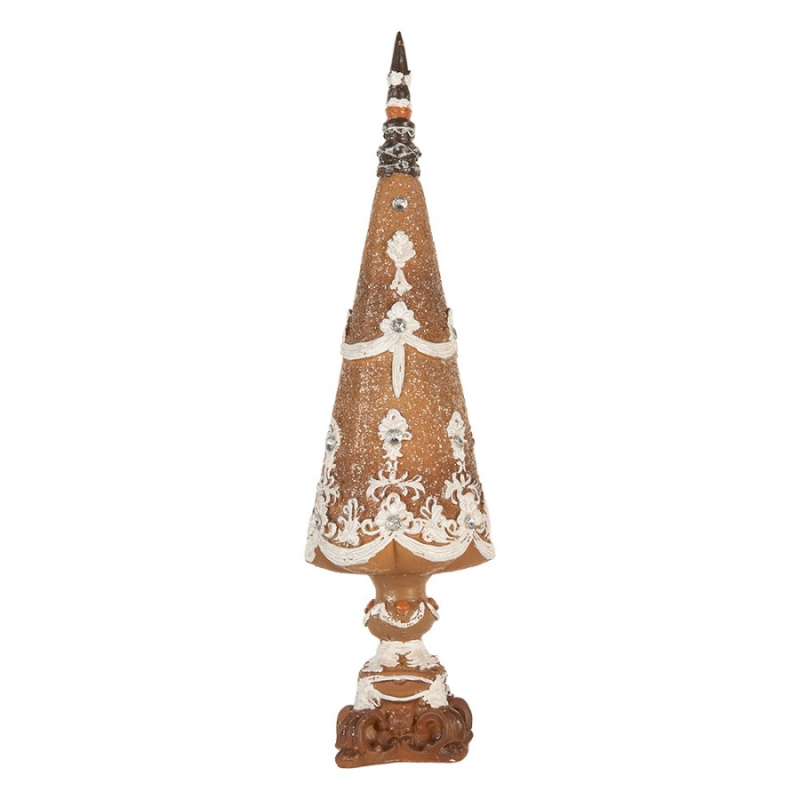 Doplňky a dekorace - Hnědá plastová vánoční dekorace stromeček – 10x38 cm