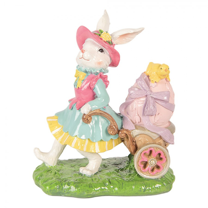 Doplňky a dekorace - Bílá plastová dekorativní figurka králík – 19x11x23 cm