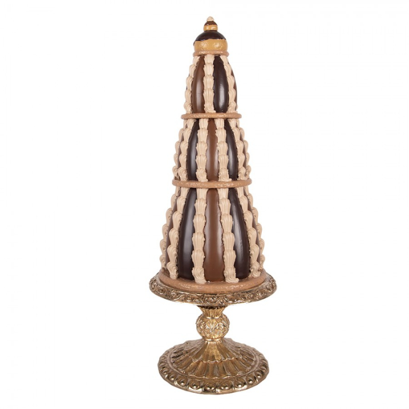 Doplňky a dekorace - Hnědá plastová dekorativní figurka dort – 21x56 cm
