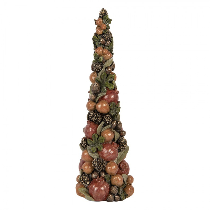 Doplňky a dekorace - Hnědá plastová vánoční dekorace stromeček – 12x37 cm