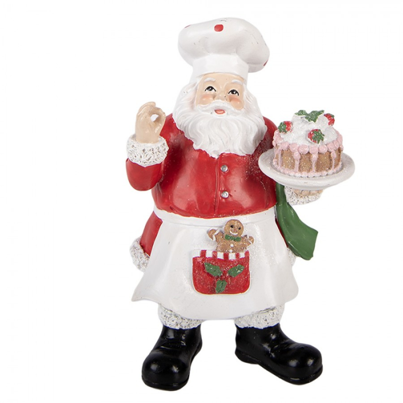 Doplňky a dekorace - Červená plastová vánoční dekorace Santa Claus – 9x8x16 cm