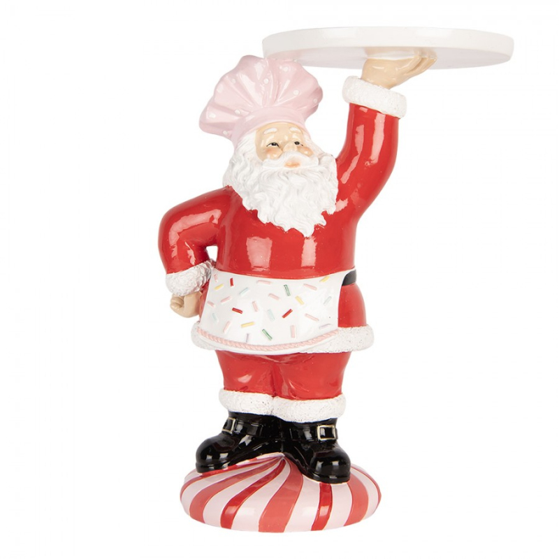 Doplňky a dekorace - Červená plastová vánoční dekorace Santa Claus – 21x14x27 cm