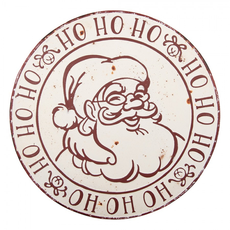 Doplňky a dekorace - Bílá kovová dekorativní cedule Santa Claus – 40x1 cm