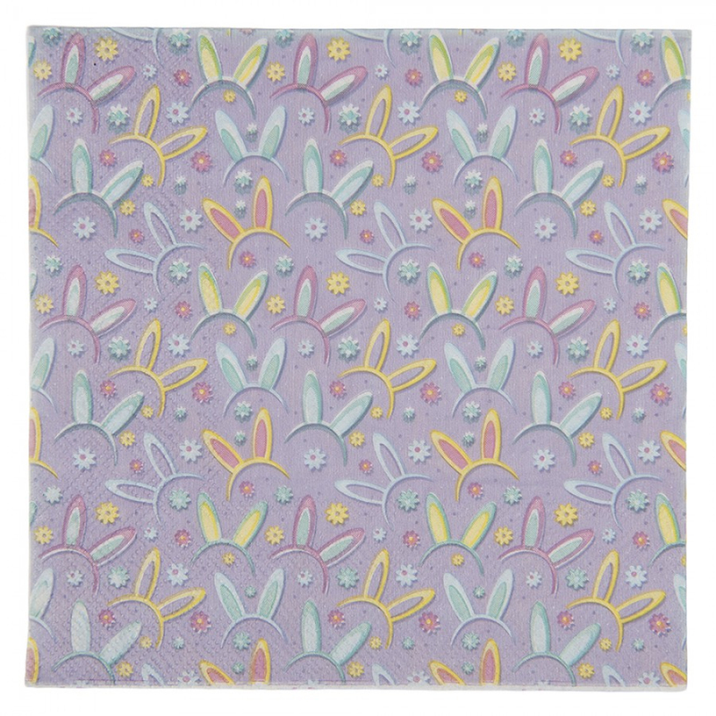 Textil - Sada 20 fialových papírových ubrousků – 33x33 cm