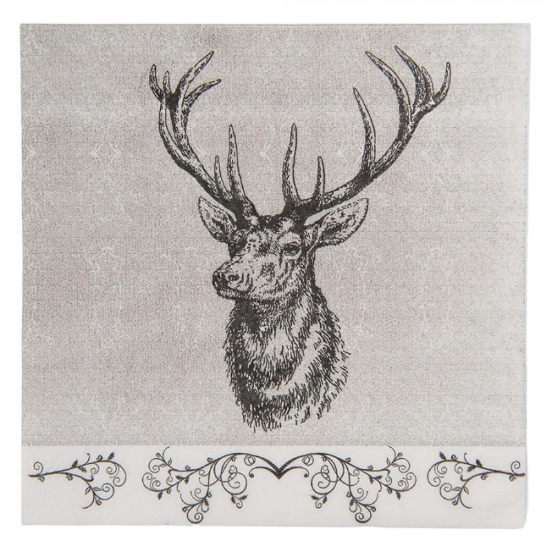 Textil - Sada 20 šedých papírových ubrousků – 33x33 cm_1