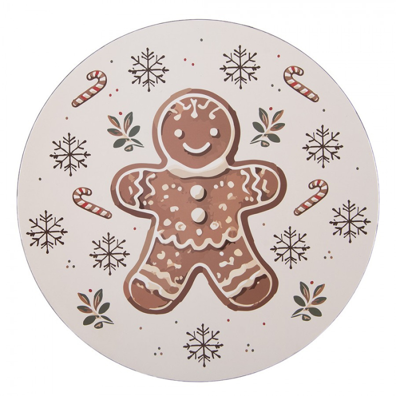 Kuchyně - Béžový plastový servírovací talíř Classic Gingerbread Magic – 40 cm