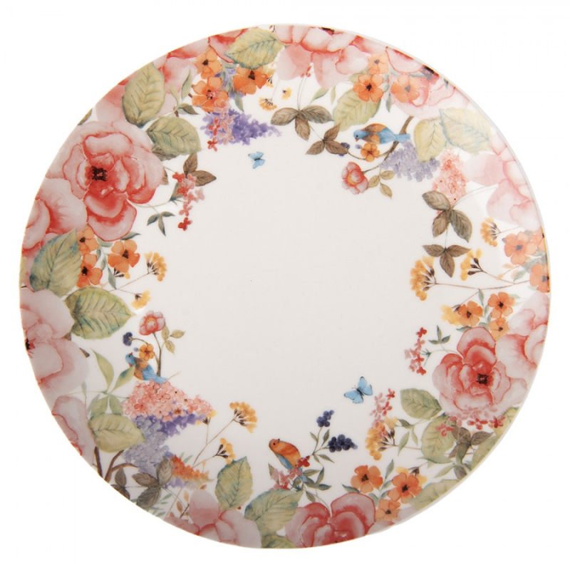 Kuchyně - Bílý porcelánový snídaňový talíř Flower Fiesta – 20 cm_2