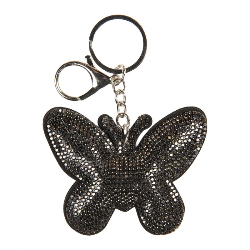 Móda a bižuterie - Klíčenka motýl stříbrná – 8x2x11 cm