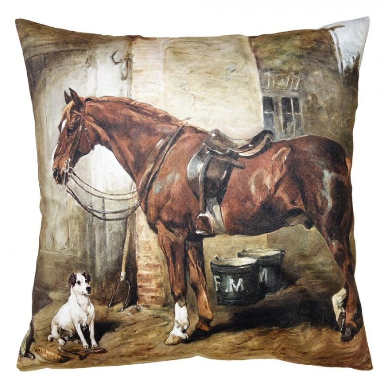 Textil - Hnědý dekorativní polštář – 45x45 cm