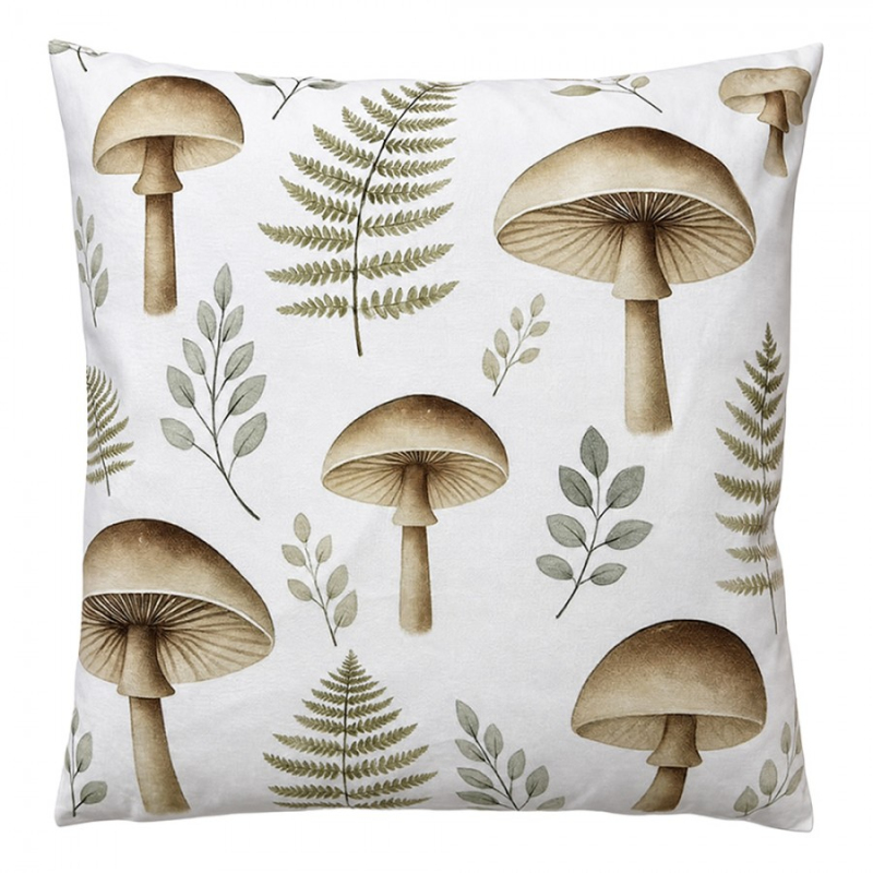 Textil - Béžový dekorativní polštář houby – 45x45 cm