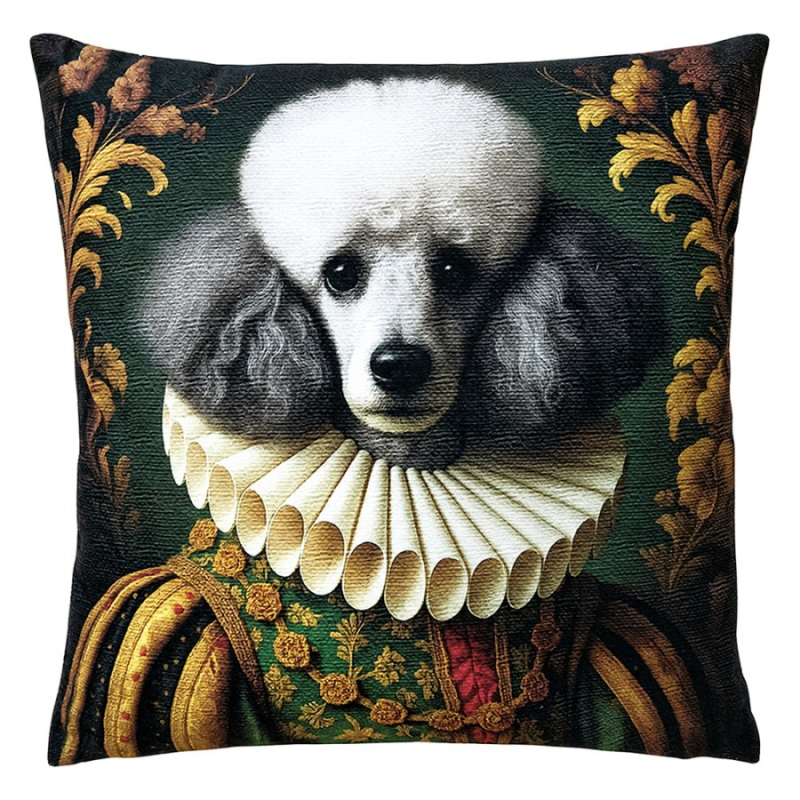 Textil - Zelený dekorativní polštář pes – 45x45 cm