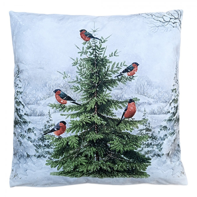 Textil - Bílý dekorativní polštář vánoční stromeček – 45x45 cm