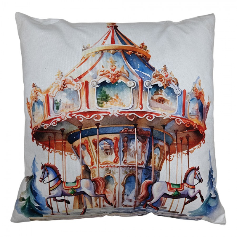 Textil - Bílý dekorativní polštář s výplní – 43x43 cm