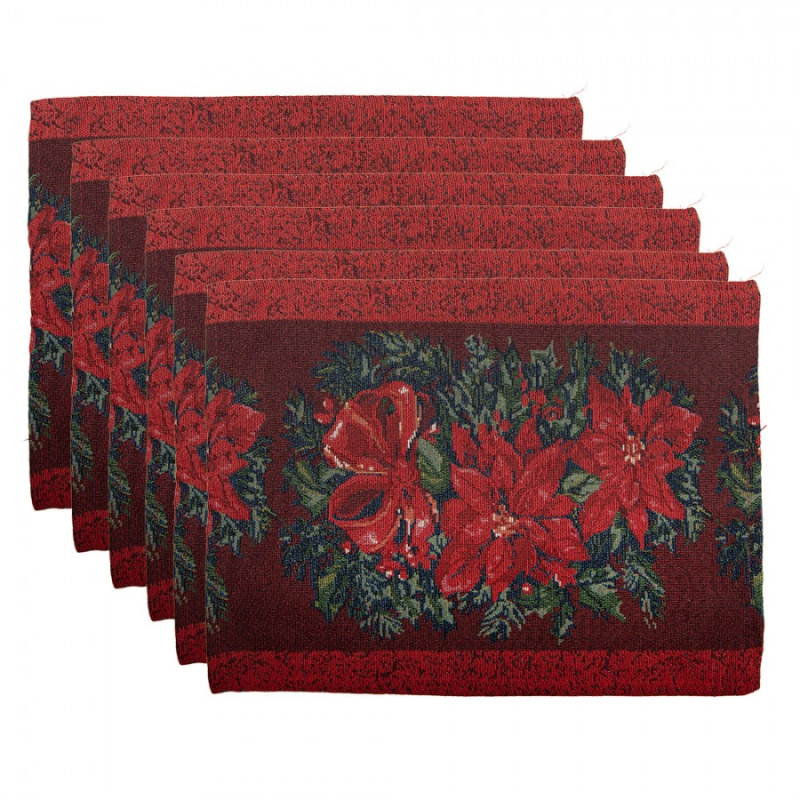 Textil - Sada 6 červených prostírání – 33x45 cm_1