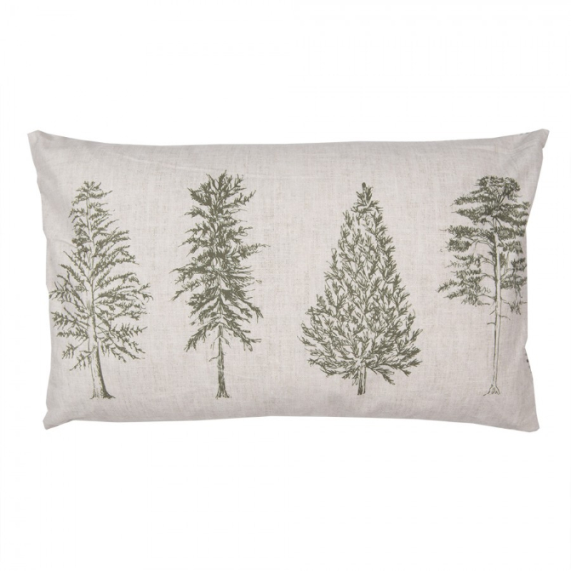 Textil - Béžový dekorativní vánoční polštář stromečky s výplní Natural Pine Trees
