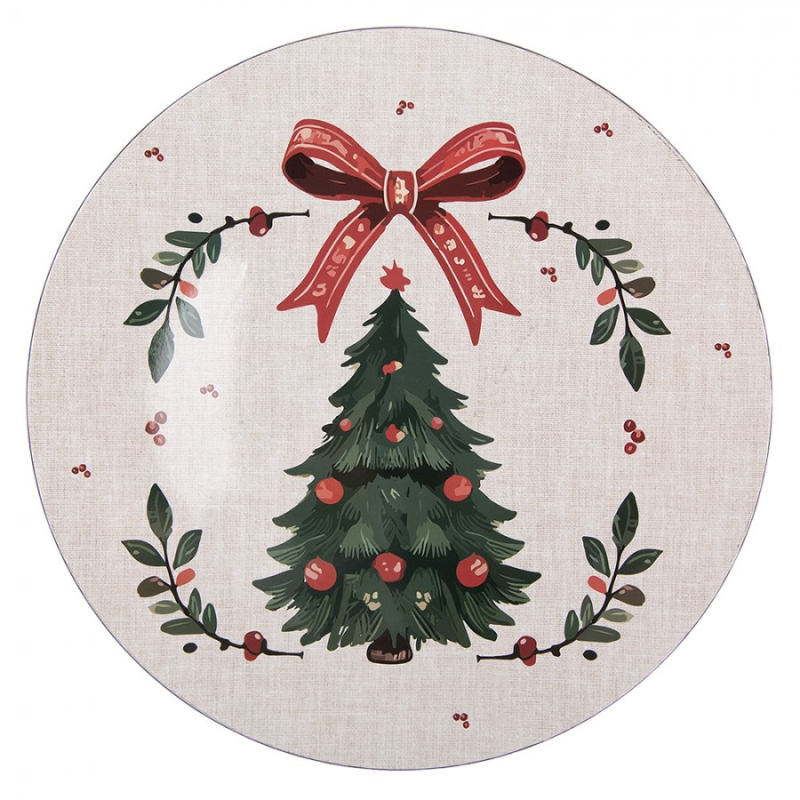 Kuchyně - Béžový plastový servírovací talíř Traditional Christmas Harmony – 40 cm_6